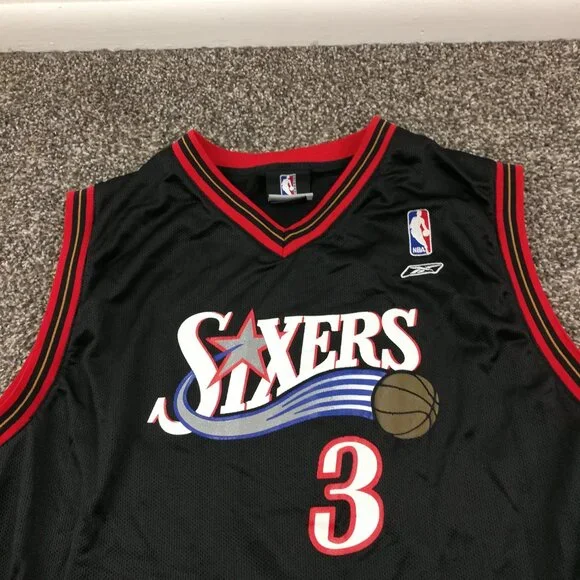 Vintage Allen Iverson Jersey Philadelphia 76ers Reebok Mens Small (Youth XL) - Picture 2 of 9